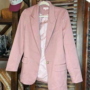 Vintage-Inspired Pink Blazer Jacket
